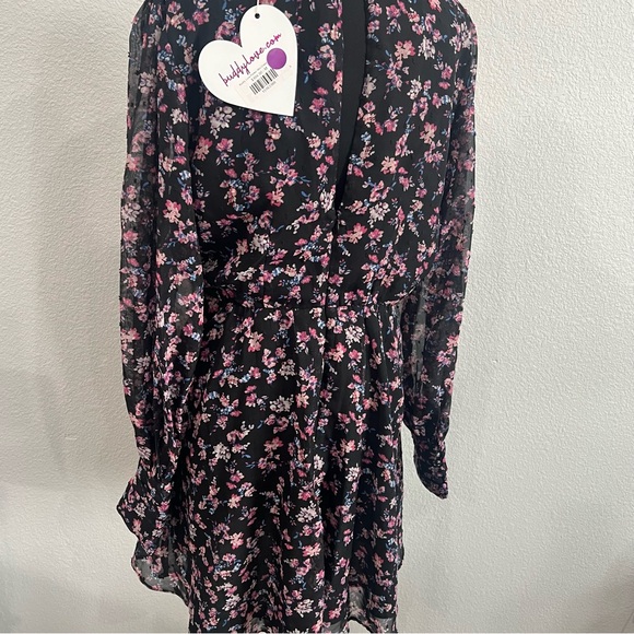 Buddy Love Black and Pink Floral Mini Dress - Picture 6 of 9